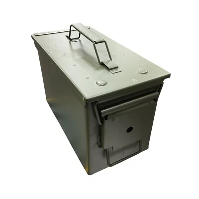 Genuine NATO Issue 50. CAL Steel Ammo Tin Secure Container M2A1 Heavy Duty Box - Image 1 of 4