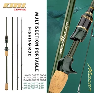 CEMREO Travel Rod Spinning Casting Carbon Fishing Rod 1.8m/2.1m/2.4m - Picture 1 of 17