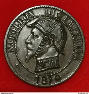 GUERRE DE 1870 SATIRIQUE - 10 ct 1870 Napoleon III - RARE ! - Imagen 1 de 2