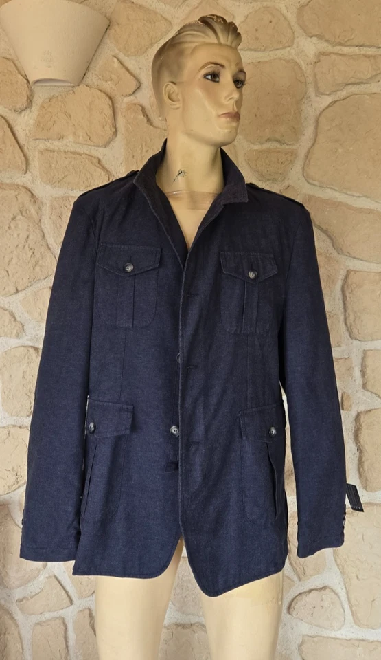 Veste bleue taille 60 marque GS Club avec lin étiquetée à 189€ (sar) - Photo 1/4