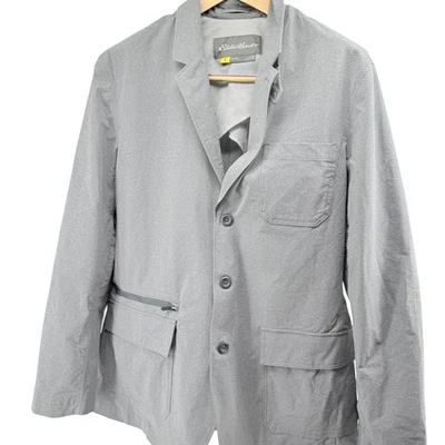 Chaqueta Blazer Eddie Bauer Travex Para Hombres Gris Talla 44 Bolsillos con Cremallera Exterior Foto 1 de 4
