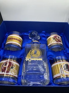 Rare Discontinued Bradford Exchange Washington Redskins Decanter Set Collectible - Picture 1 of 10