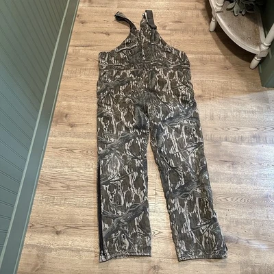 VTG Mossy Oak Overalls Mens L/XL Treestand Camo Insulated Lined Hunting Bib 90s - Image 1 of 4