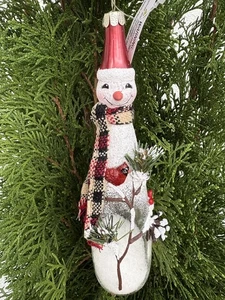 Robert Stanley Schneemann Shaker rot Kardinal Schal Glas Weihnachtsschmuck Neu mit Etikett - Bild 1 von 6