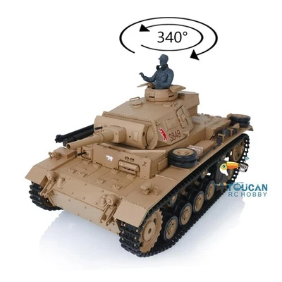 Henglong 1/16 Plastic German Panzer III H 3849 7.0 2.4G BB IR RC Tank Model RTR - Image 1 of 4