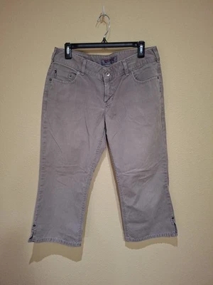 Jeans Capri Caqui Vintage Plateados Mujer 32 Tiro Bajo Recto Hecho en Canadá Y2K Raro Foto 1 de 4