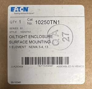 Eaton 10250TN1 Oiltight Enclosure 1 Element Surface Mounting NEMA 3-4, 13 - Picture 1 of 2
