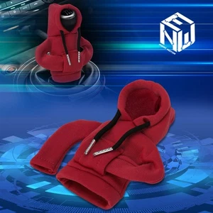 Cubierta de perilla de cambio de marchas de nailon tejida roja para automóvil mini sudadera con capucha palanca de cambios moldura interior - Imagen 1 de 7
