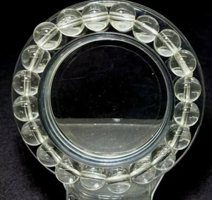 Bracciale Energia Guarigione Guarigione Quarzo Chiaro Naturale Perline Pietra Rotonda Reiki PGB154 - Foto 1 di 9