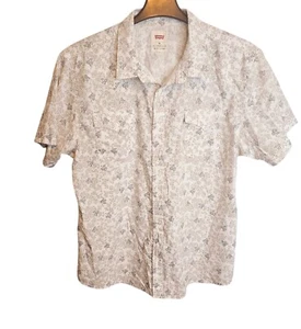 Levi's Strauss & Co. Floral Button Up Shirt White Beige Summer XXL 2XL Western - Picture 1 of 6