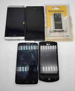 #SE1757# Różne telefony komórkowe Smartphone Nokia, LG, HTC Pakiet (4 sztuki) - Zdjęcie 1 z 2