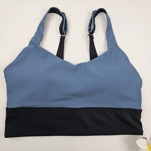 Zyia Sports Bra Womens Large XL Parallel Luxe Adjustable Convertible Black Blue - Picture 1 of 11