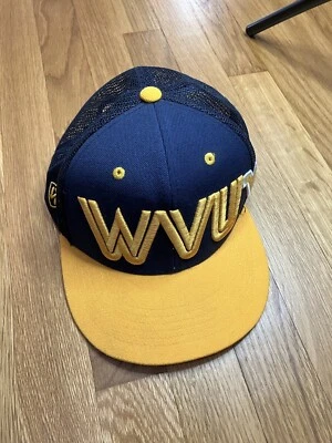 SOMBRERO AJUSTABLE MALLA ESPALDA A PRESIÓN UNIVERSIDAD DE VIRGINIA OCCIDENTAL GORRA AMARILLO AZUL Foto 1 de 4