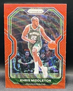 2020-21 Panini Prizm Red Wave Prizm Khris Middleton #92 Milwaukee Bucks - Picture 1 of 2