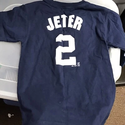 Camiseta Majestic Derek Jeter 2 New York Yankees NIÑOS Talla M (5/6) Azul Foto 1 de 4