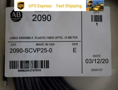 Cable de fibra óptica AB 2090-SCVP25-0 Kinetix 25-25 m nuevo sellado 2090SCVP250 Foto 1 de 2