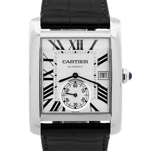 MINT Cartier Tank MC SILVER ROMAN Automatic Leather 34mm x 44mm 3589 W5330003 - Picture 1 of 6
