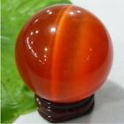 100mm + Stand Sell Asian Quartz Red Cat Eye Crystal Ball Sphere