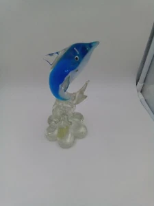 A Artglass Dolphin Figure 8" Tall Pre-owned - Picture 1 of 7