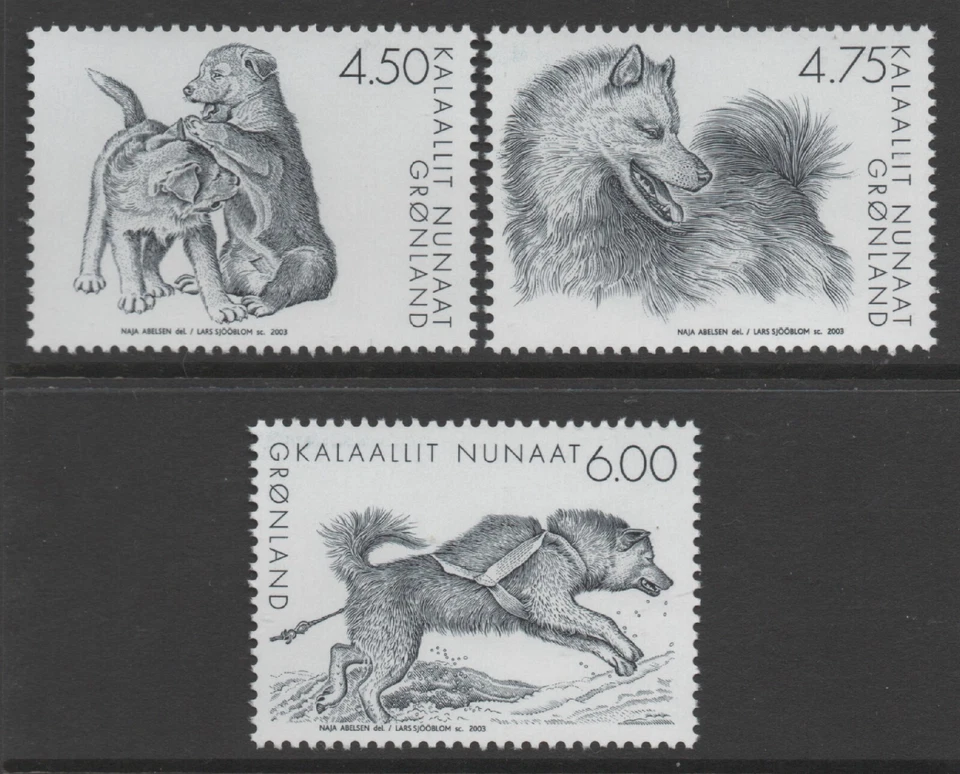 Greenland 2003 Sled Dogs set of 3 MUH - image 1 of 1