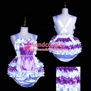 Sissy maid short lilac Satin Jumpsuit tailor-made - Bild 1 von 5