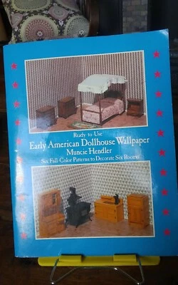 Ready to Use Early American Dollhouse Wallpaper Muncie Hendler six patterns - Image 1 of 4