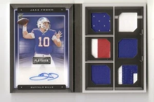 2020 Playbook Jake Fromm Rookie Locker Jersey Patch Auto Booklet Card /99 Bills - Picture 1 of 2