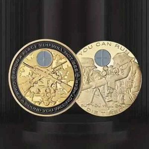 Sniper Police Military Run Die Tired Challenge Coins Army Navy Marines Gold - Bild 1 von 3