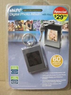 New SHIFT3 Digital Photo Album with Keychain USB2 Rechargeable 60 Photo Capacity - Image 1 of 2