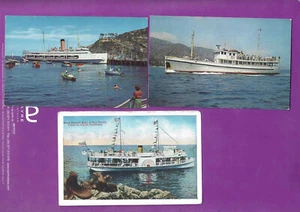 tourist boats at Catalina CA   1920-60s Postcards lot of 3 - Picture 1 of 2