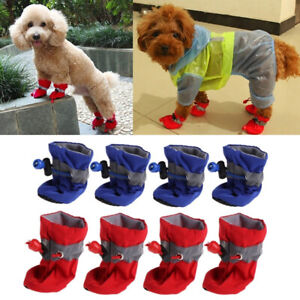4x Cute Pet Socks Dog Cats Anti Slip Sock Hosiery Warm Puppy Outdoor Shoes Boots