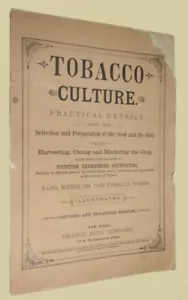 ANON. Tobacco Culture. Practical Details ... 1884. - Imagen 1 de 3