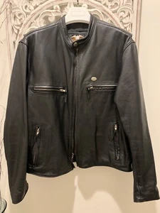 Harley Davidson Leather Jacket H-D Cafe Racer Sport Basic Rider USA Made Mens XL - Picture 1 of 6