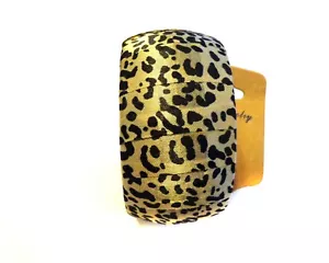 LARGE BANGLE LEOPARD ANIMAL PRINT BLACK SPOT BANGLE 2 INCH THICK - Picture 1 of 2