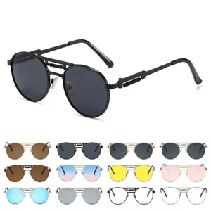 Gafas de sol vintage Steampunk retro redondas con marco de metal estilo hippie - Imagen 1 de 25