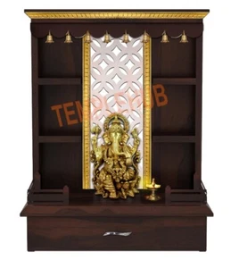 Tempio in legno con luci a LED |Tempio personalizzato| Mandir in legno|Puja Ghar|Mandap - Foto 1 di 5
