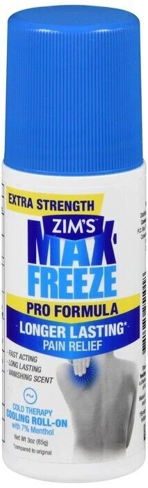 Zim’s Max-Freeze Pro Fórmula Roll-On Alivio del Dolor 3oz Foto 1 de 1