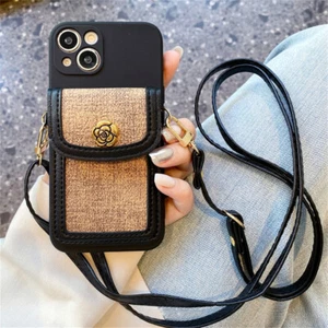 Shockproof Camellia Luxury Card Wallet Case Phone For iPhone Samsung Huawei - Picture 1 of 17