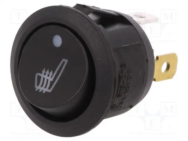 20A/14VDC 50mΩ Black Max 25°C R13-273AL-02-BBYR Rocker Switch OFF-ON Pos: 2 - Image 1 of 2