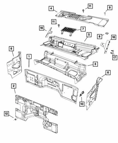 Panel lateral delantero derecho capó Jeep Wrangler JK genuino Mopar 2007-2018 55395666AI Foto 1 de 1