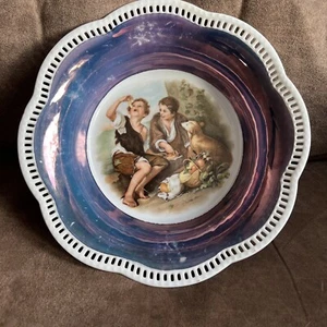 RS Prussia Bavaria Schumann 9" Fruit Bowl Reticulated "The Pie Eater" Germany - Picture 1 of 11