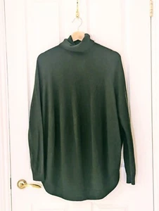 Cos Wool cashmere relaxed oversized Roll Neck jumper dark green size small UK 10 - Picture 1 of 11