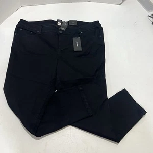 Pantalones de mezclilla para mujer Torrid talla 24 negros ajustados elásticos botones lavados oscuros nuevos con etiquetas - Imagen 1 de 7