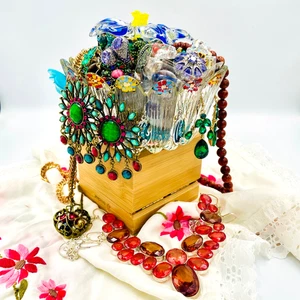 Mystery Schmuck Set Glas "Bohemian Rhapsody" Edelsteine STS High Fashion Neu mit Etikett Boho - Bild 1 von 23