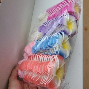 Plumeria Foam Flowers 6 colors Hawaiian Party Decor Hair Bands Wreaths 100 Piece - Picture 1 of 7