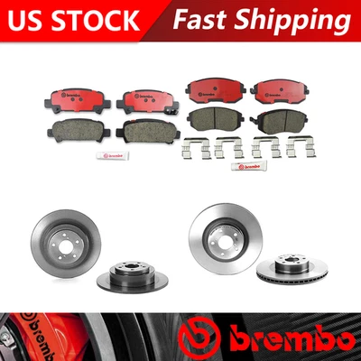 Fits 2003 Subaru Legacy Front Rear Kit Brake Rotors & Ceramic Brake Pads -Brembo - Image 1 of 4