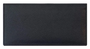 Black Basic Genuine Leather Checkbook Cover For Men & Women - Picture 1 of 6