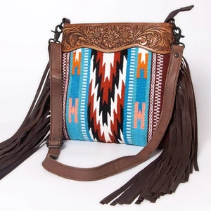 AD American Darling Signature Crossbody Hand Tooled Saddle Blanket Genuine - Picture 1 of 37