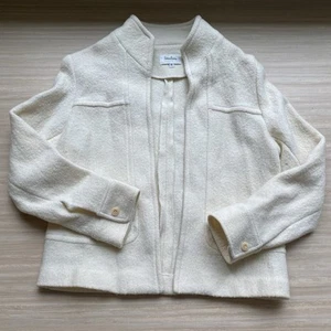 Neiman Marcus Size 8 100% Wool Blazer Jacket Open Minimalist City Classic Office - Picture 1 of 7