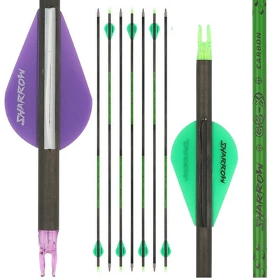 30" Pure Carbon Arrow SP300-800 Vanes Archery RecurveBow Shooting Hunting Target - Image 1 of 4